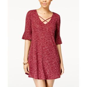 Heart Soul Juniors Bell Sleeve Crisscross Neck Dress